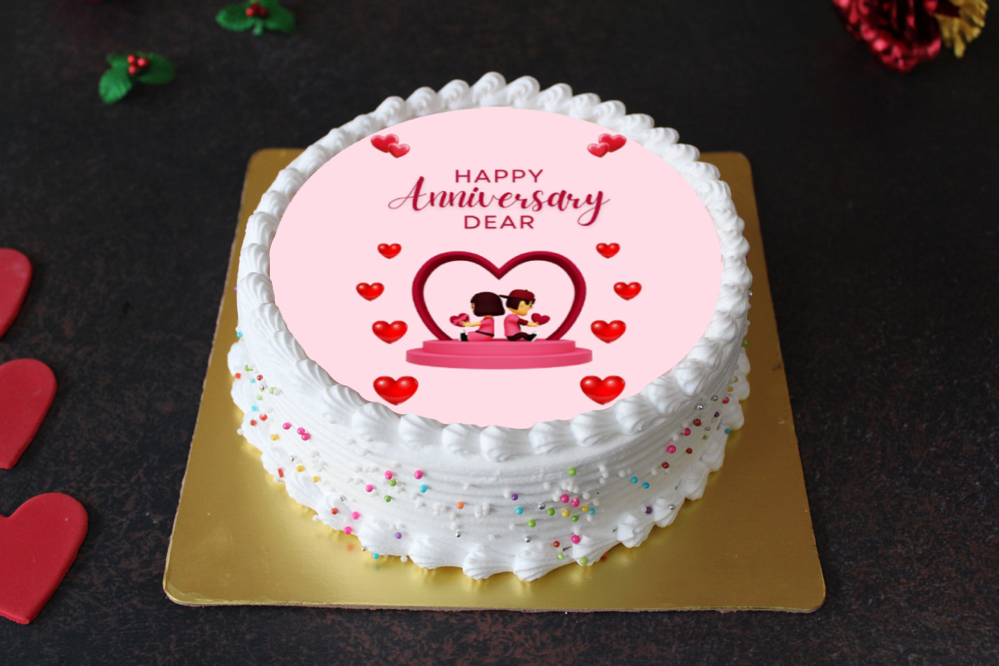 Anniversary Love Photo Cake