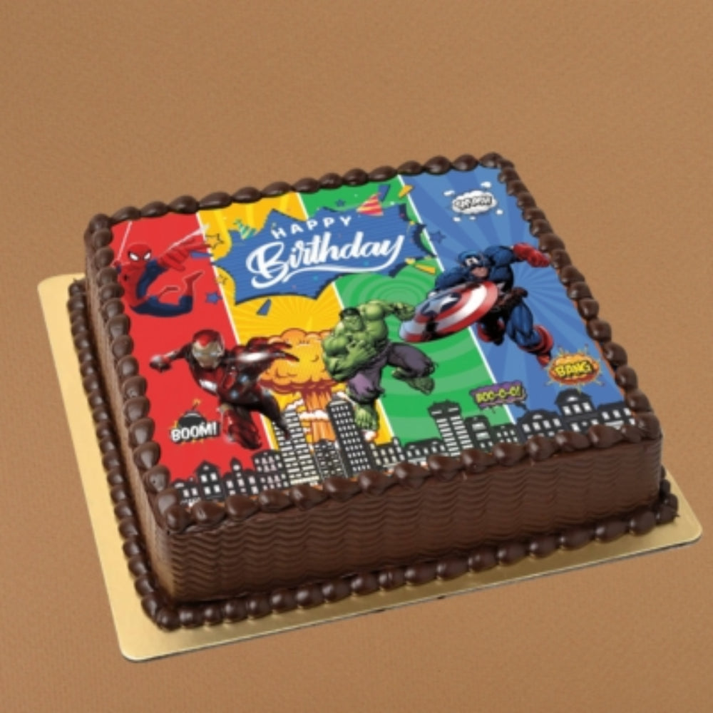 Charming Avenger Chocolate Photo Cake