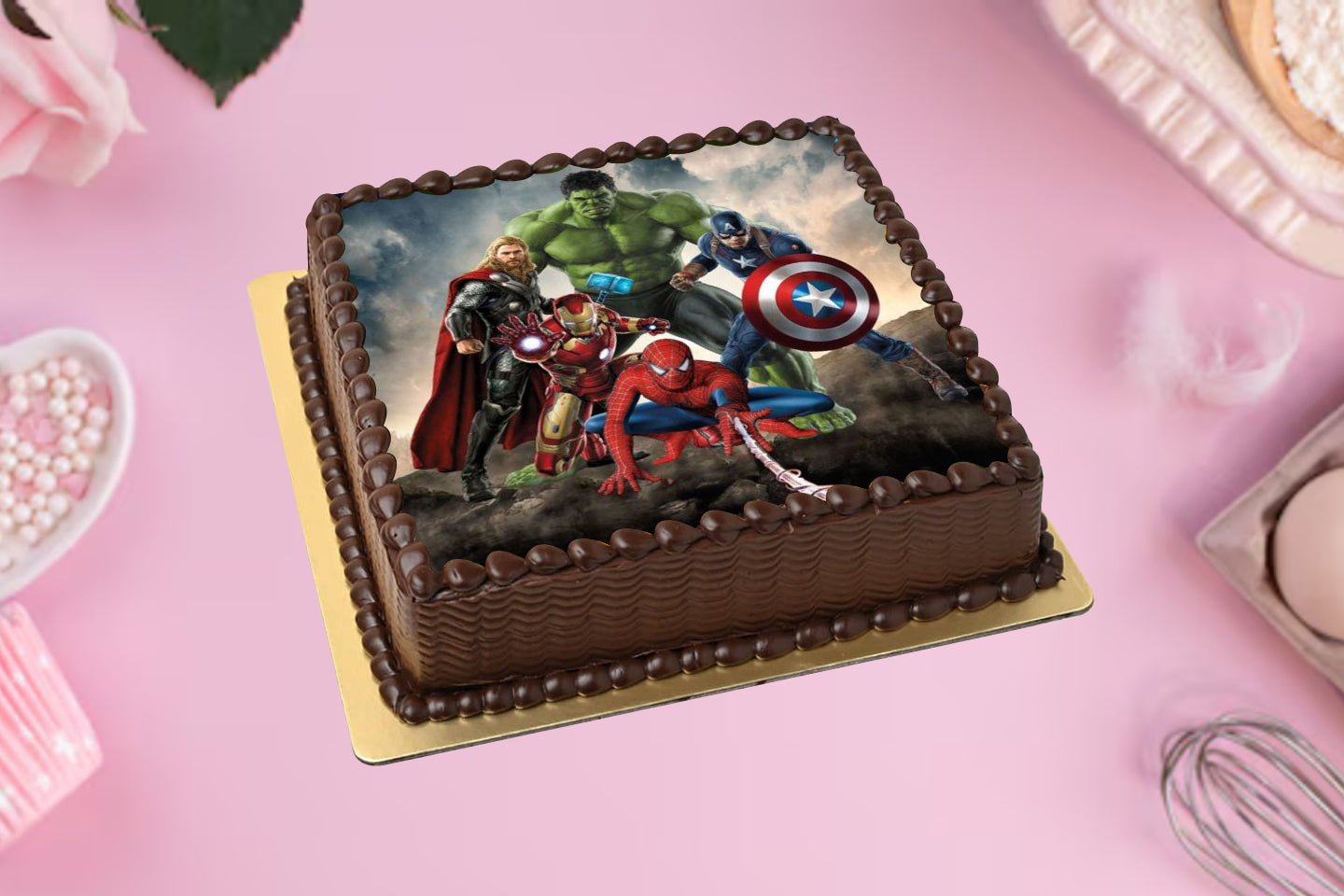 Charming Avenger Chocolate Photo Cake