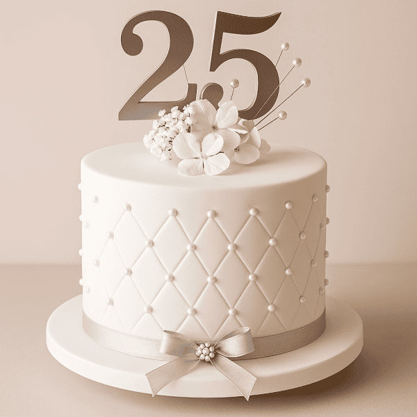 25th Silver Jubilee Fondant Cake