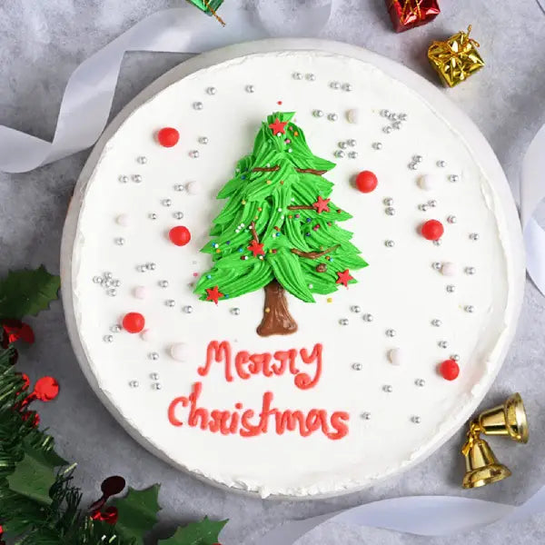 Christmas Tree Vanilla Cake