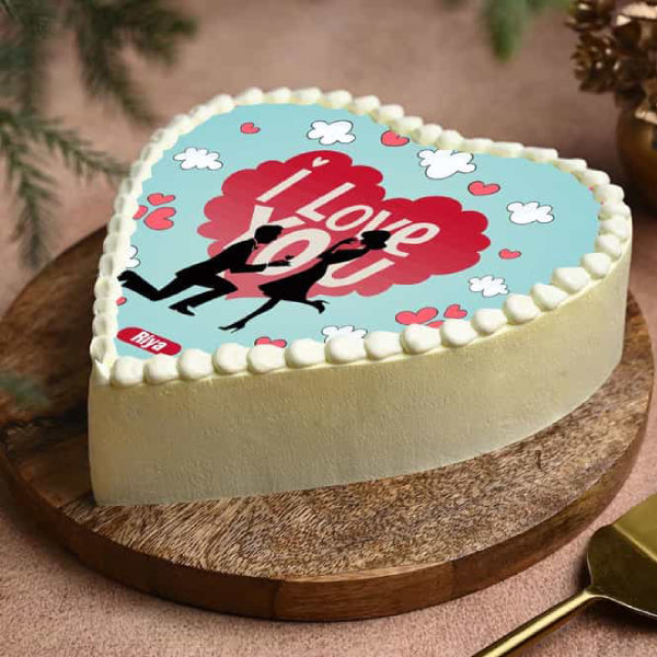 Heartfelt Love You Theme Cake