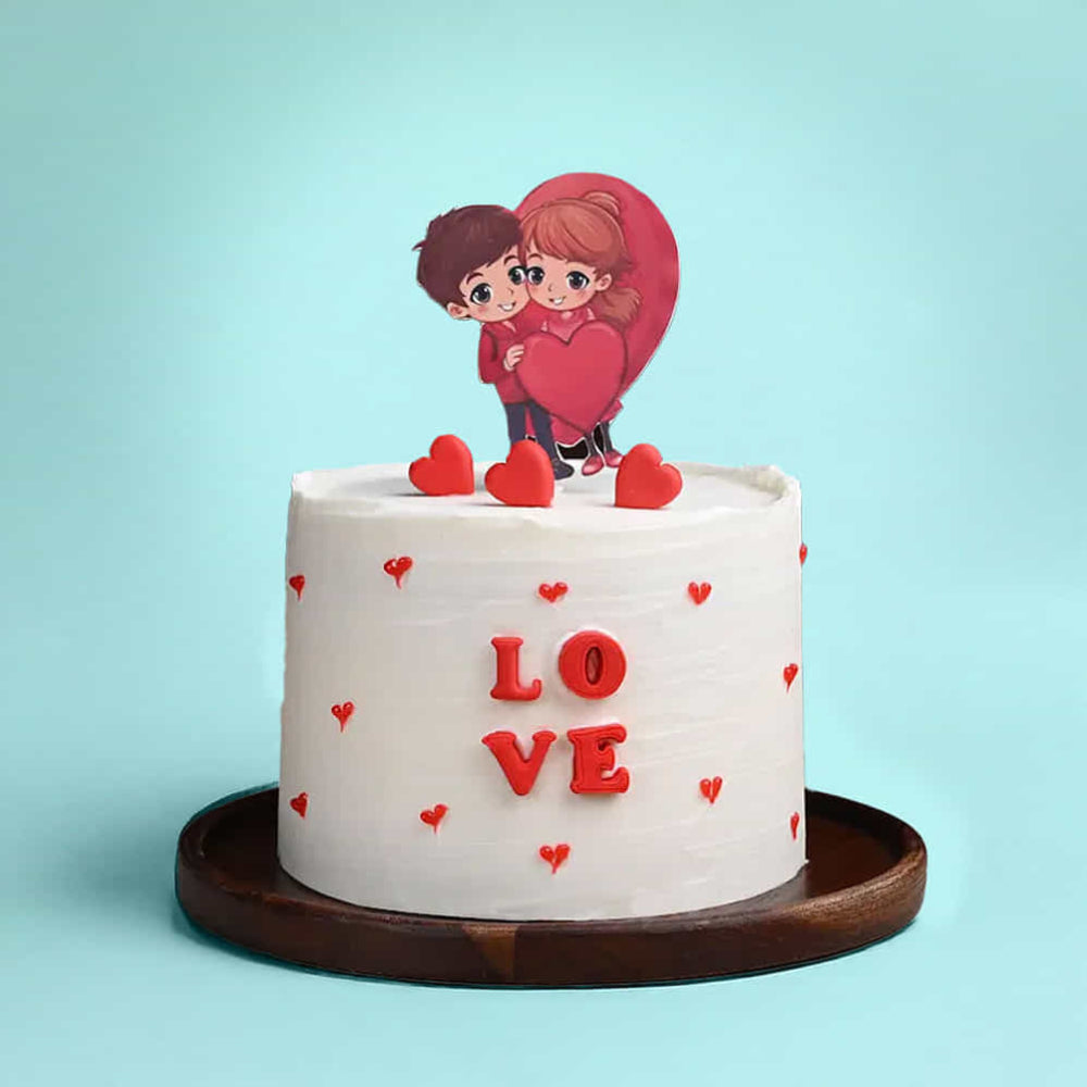 Two Hearts Valentine Cake