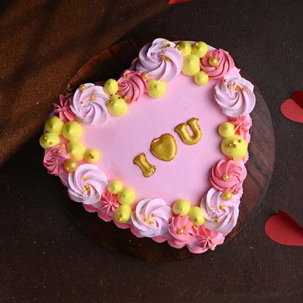 Romantic Valentine Heart Cake