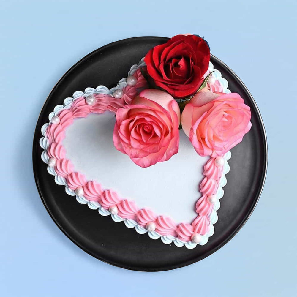 Blooming Hearts Valentine Cake