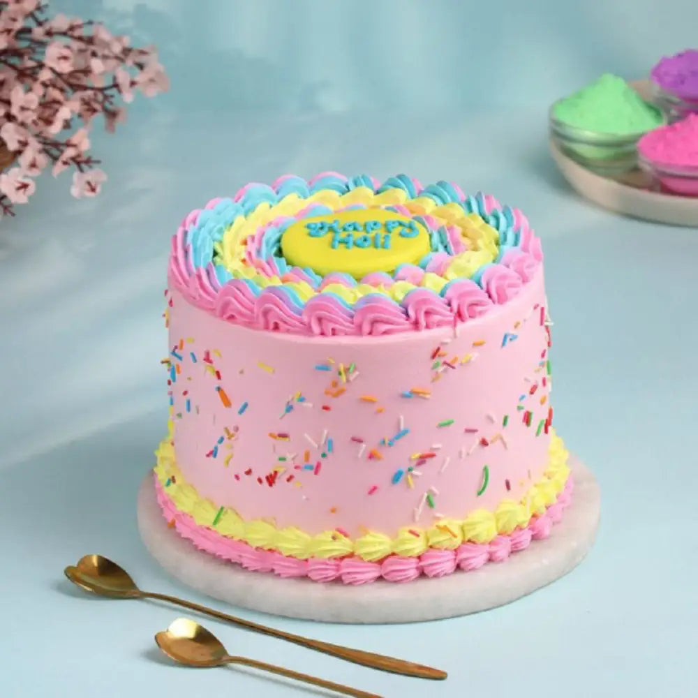 Vibrant Holi Pineapple Cake