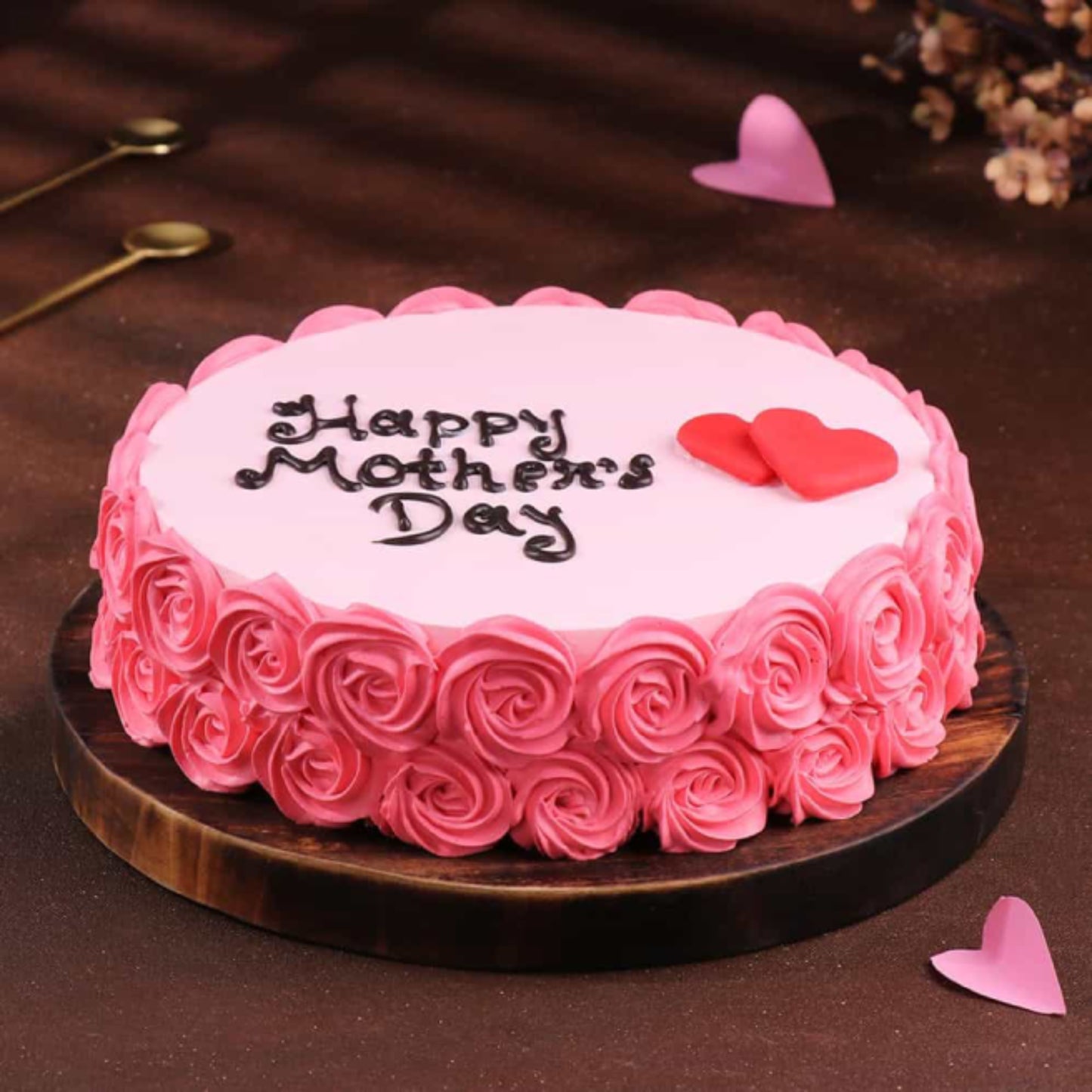 Straw Mothers Day Cake