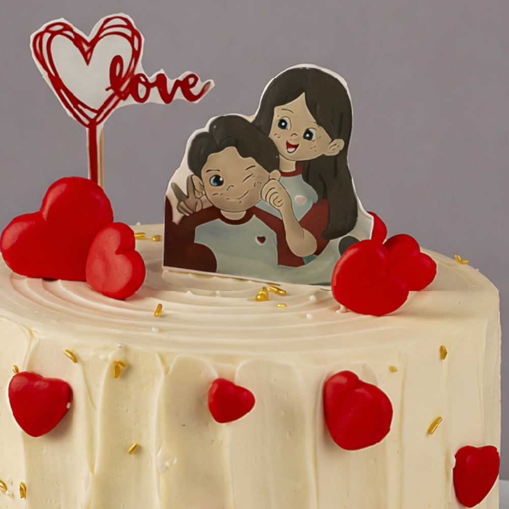 Couple Hearts Love Cake