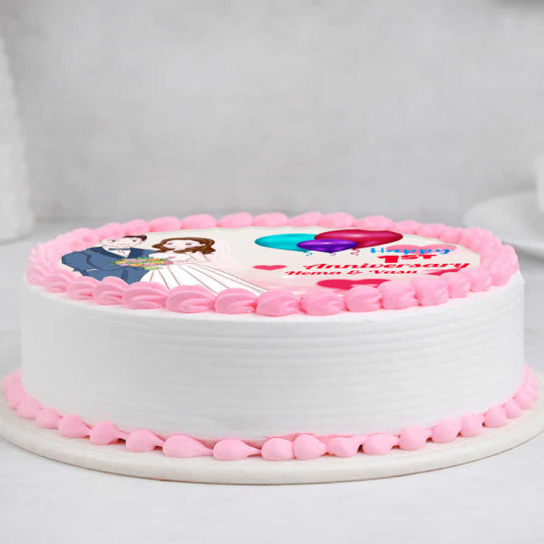 First Wedding Anniversary Photo Cake