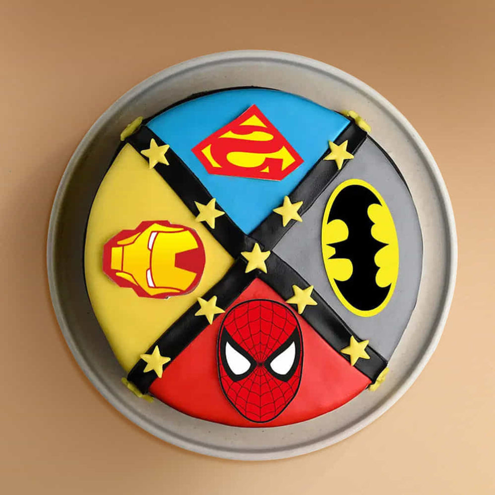 Superheroes Theme Cake