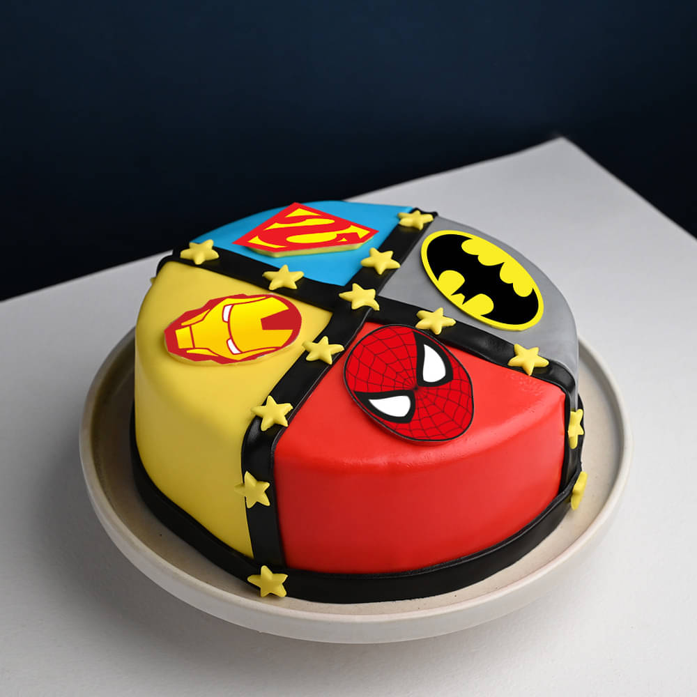 Superheroes United Theme Cake