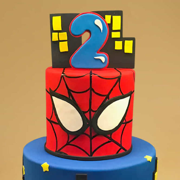 Spiderman Theme Fondant Cake