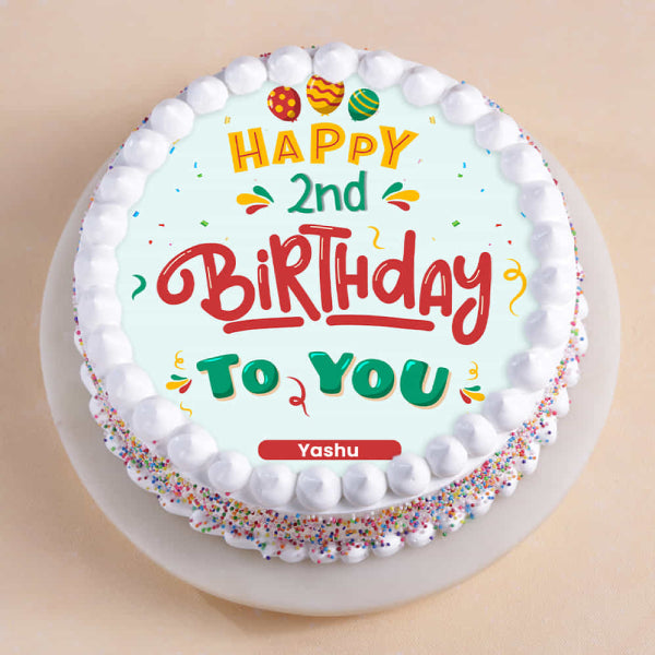 Cheerful 2nd Birthday Cake