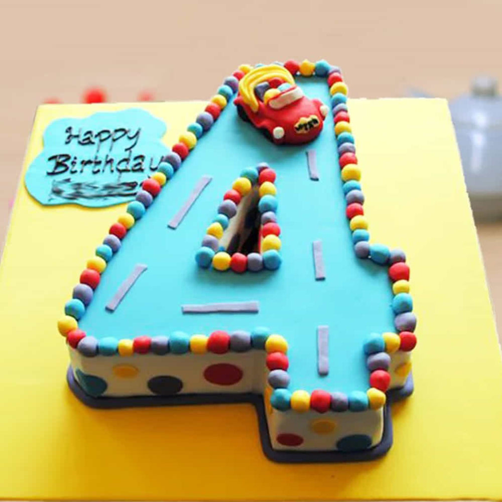 Car Number Four Cake