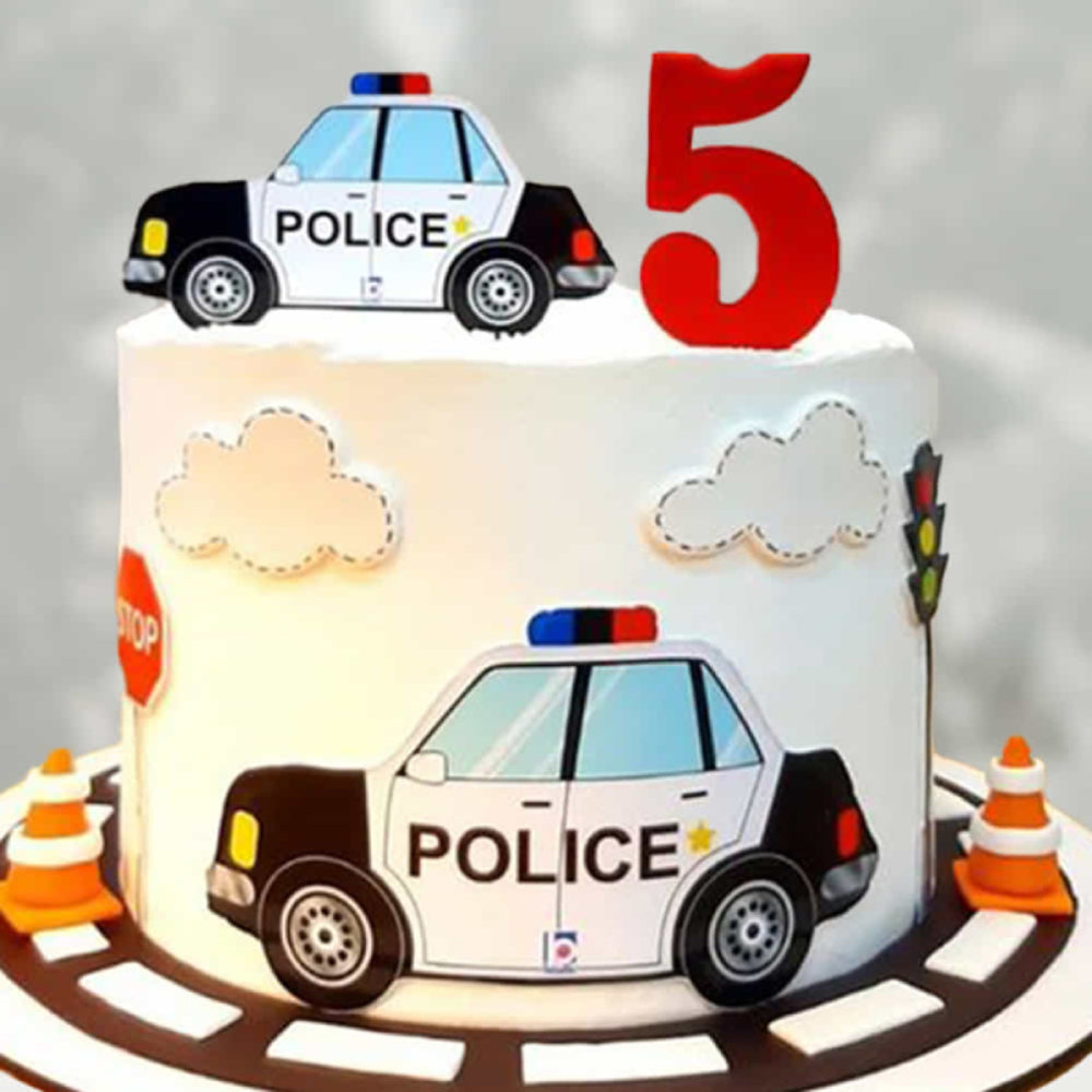 Police Cars Theme Cake