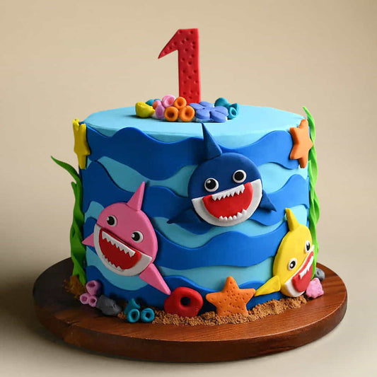 Baby Shark Theme Fondant Cake