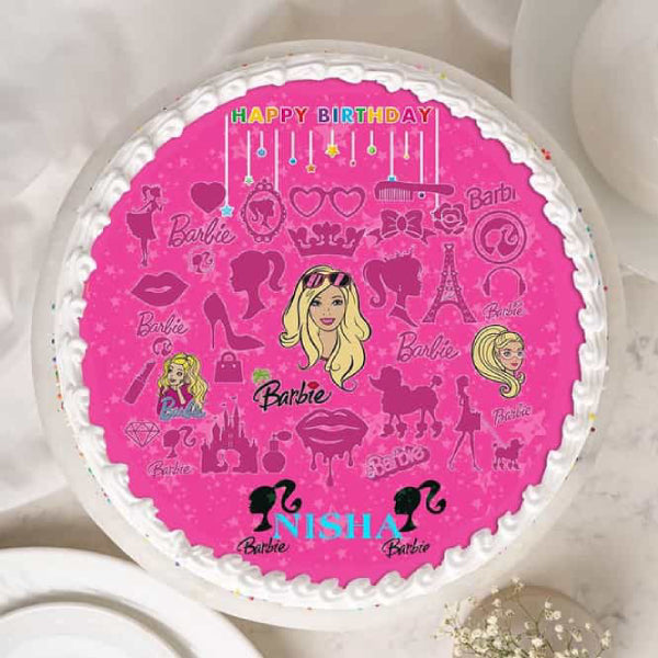 Circular Pink Birthday Cake