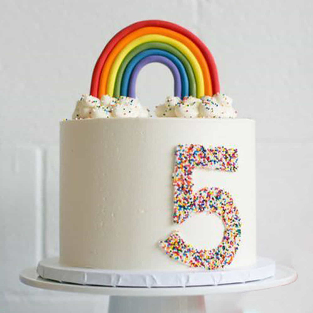 Rainbow Semi Fondant Cake