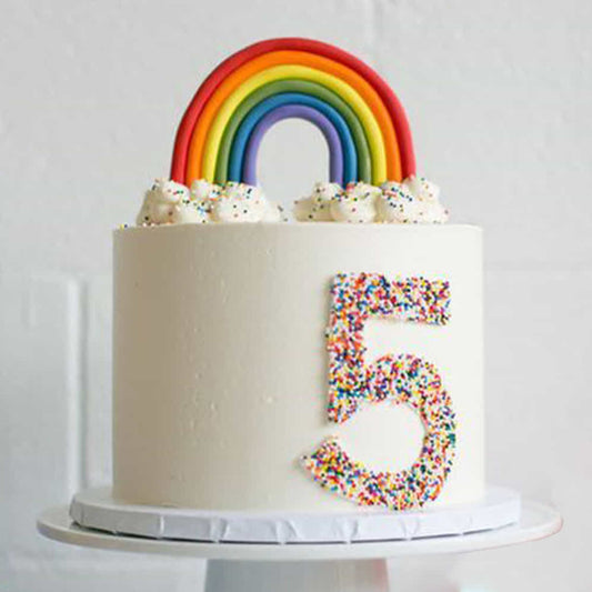 Rainbow Semi Fondant Cake