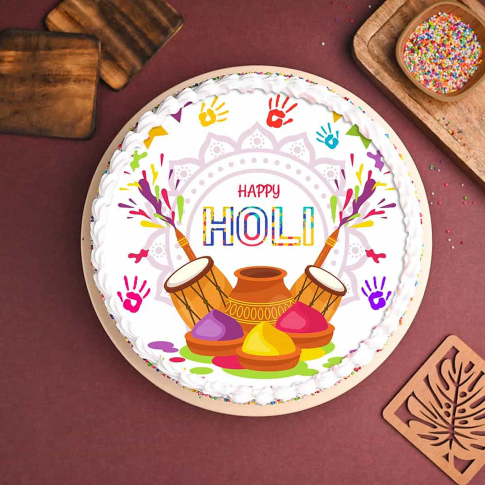 Colorfull Holi Poster Cake