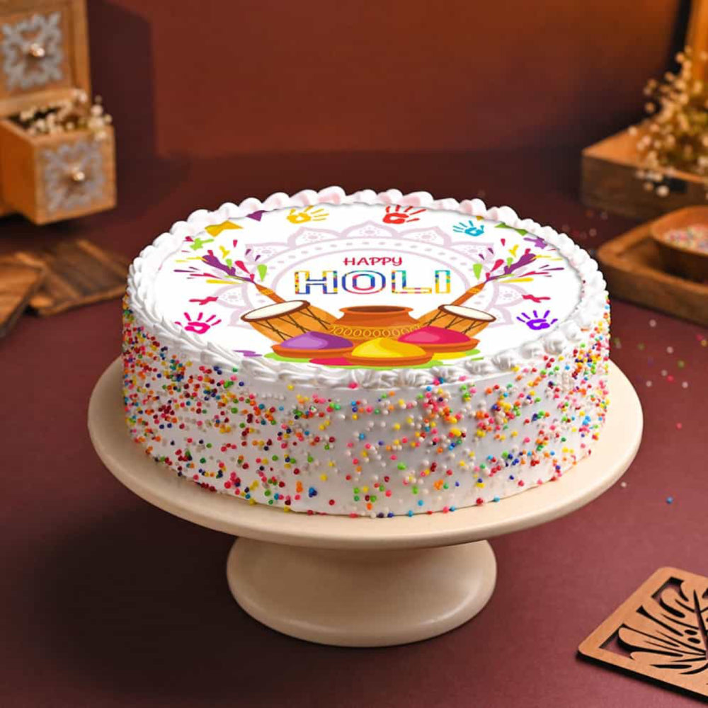 Colorfull Holi Poster Cake