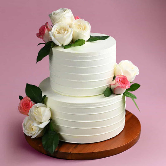 Tier Cake With Mix Roses