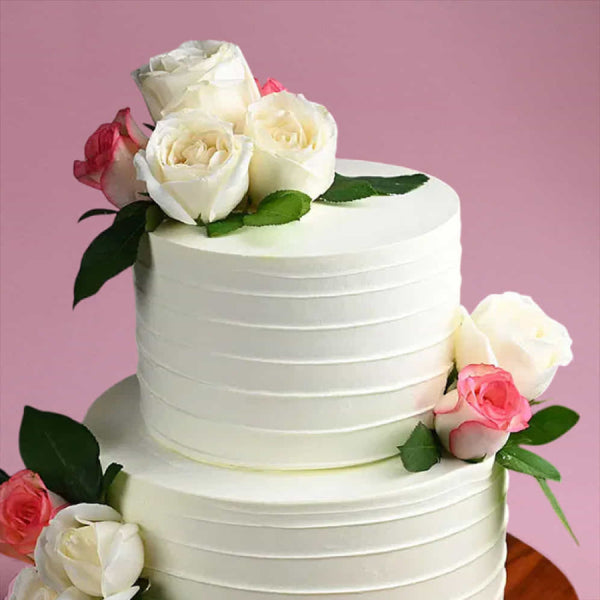 Tier Cake With Mix Roses