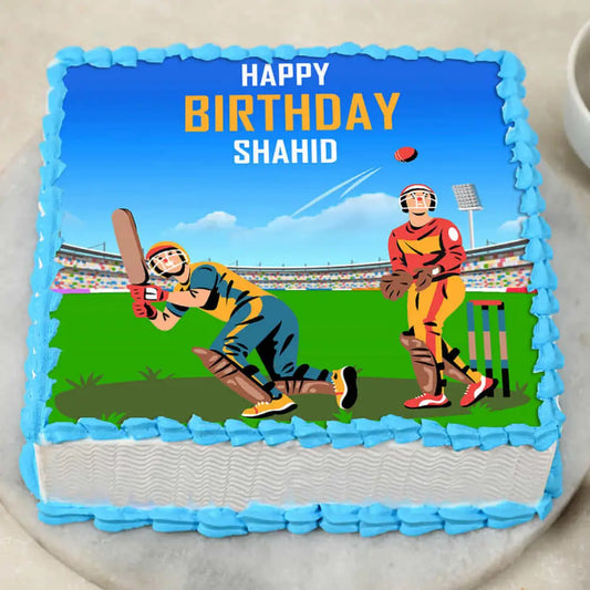 Cricket Fever Photo Cake