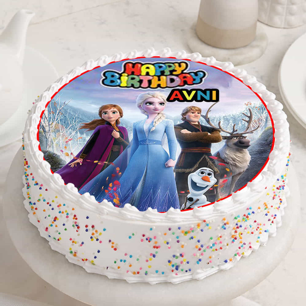 Frozen Birthday Photo Cake