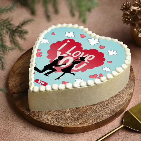 Heartfelt  Love You Theme Cake