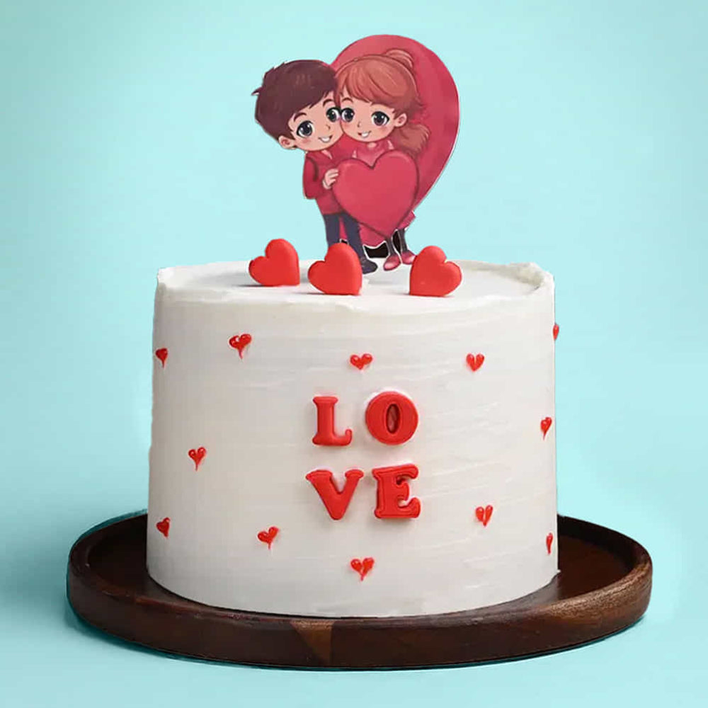 Two Hearts Valentine Cake