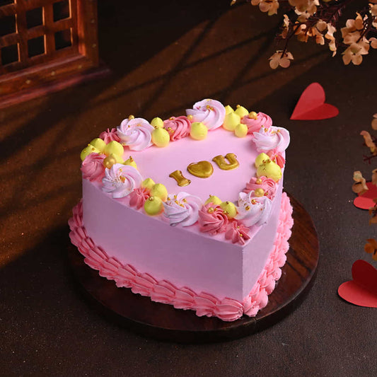 Romantic Valentine Heart Cake