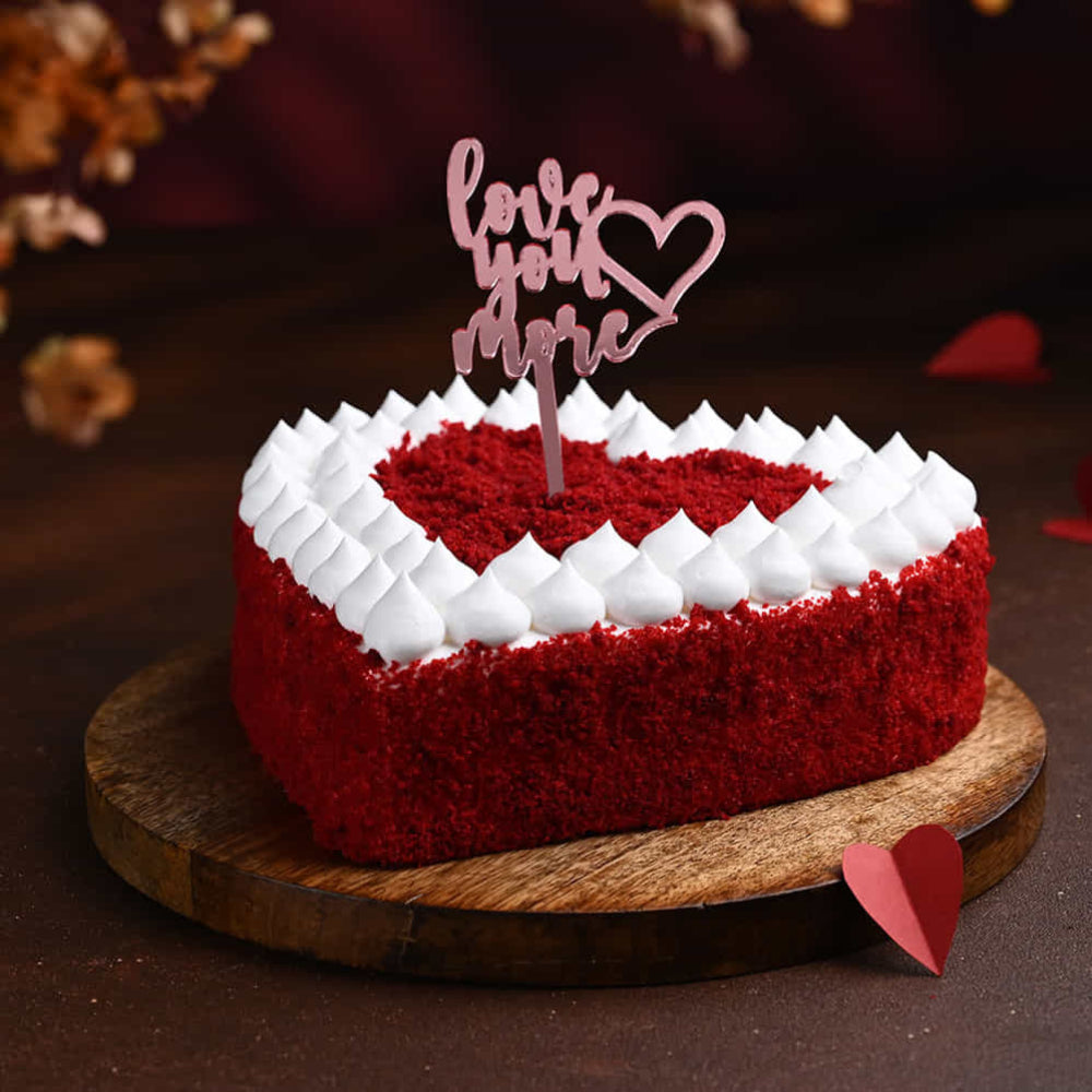 Red Velvet Heart Valentine Cake