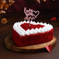 Red Velvet Heart Valentine Cake With Topper