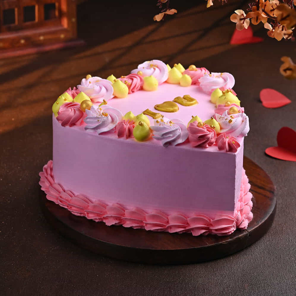 Romantic Valentine Heart Cake