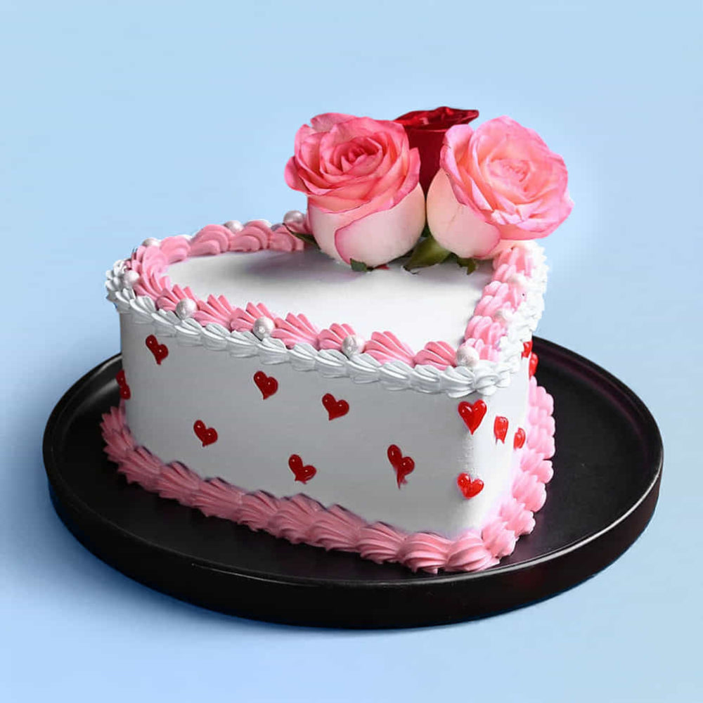 Blooming Hearts Valentine Cake