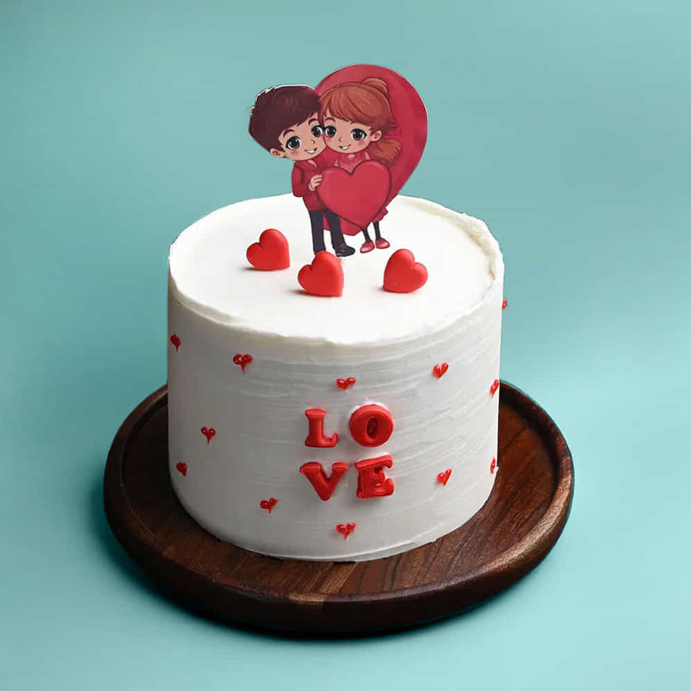 Two Hearts Valentine Cake