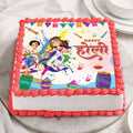 Happy Holi Square Photo Cake