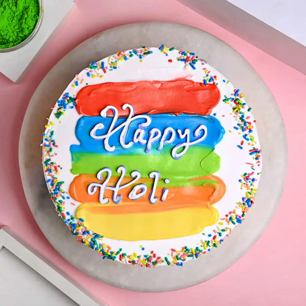 Holi Vibrant Pineapple Cake