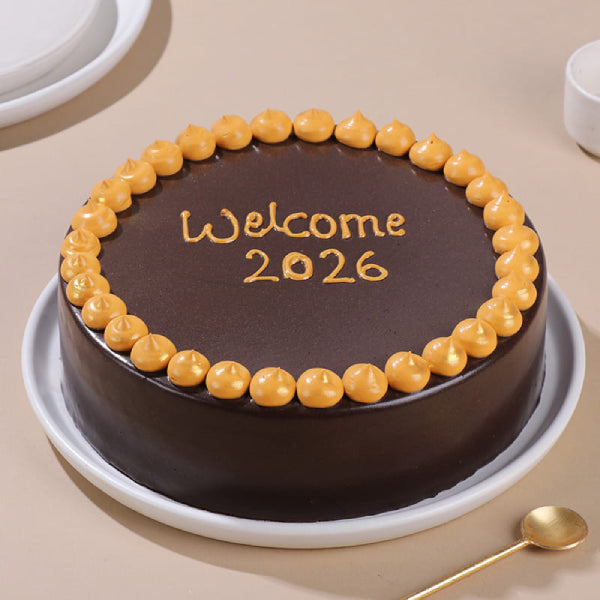 Golden Welcome 2026 Cake