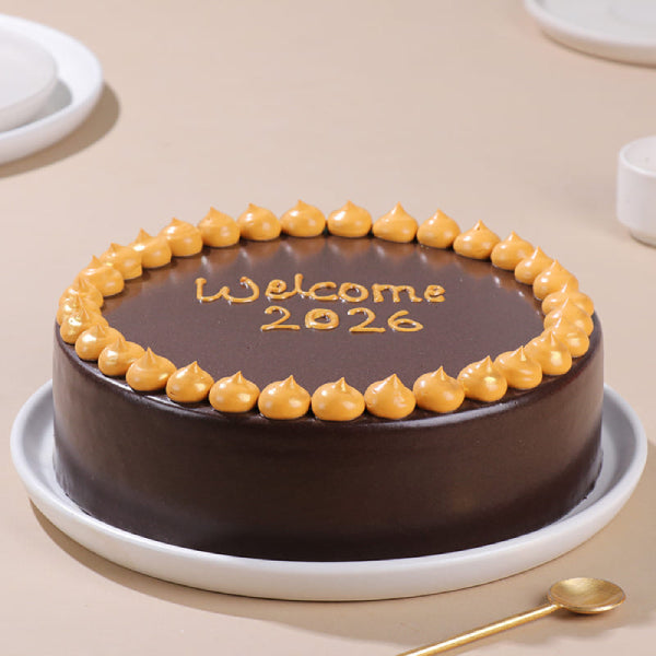Golden Welcome 2026 Cake