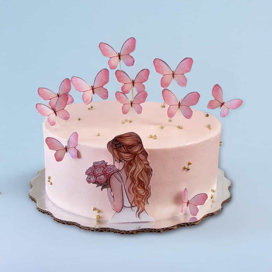Silhouette Butterfly Theme Cake