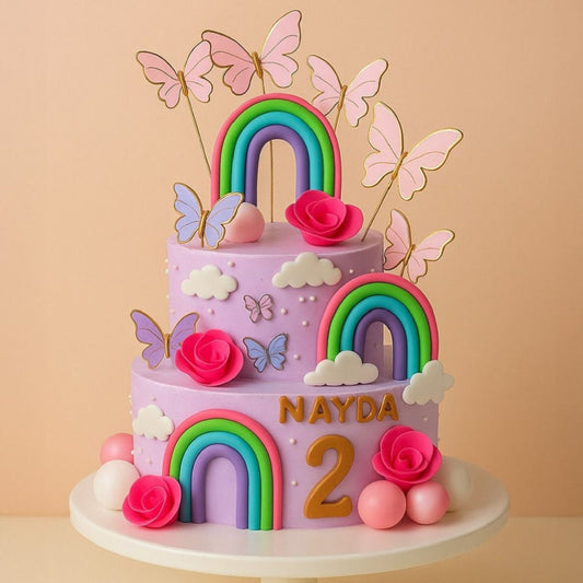 Rainbow Butterfly Designer Cake
