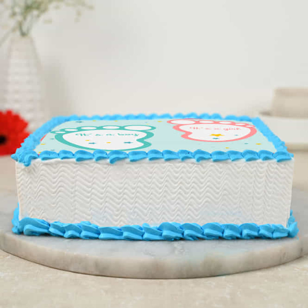 Baby Footprints Photo Cake