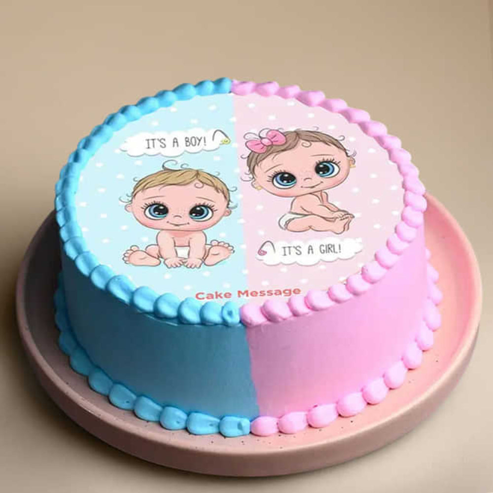 Pink N Blue Baby Shower Cake