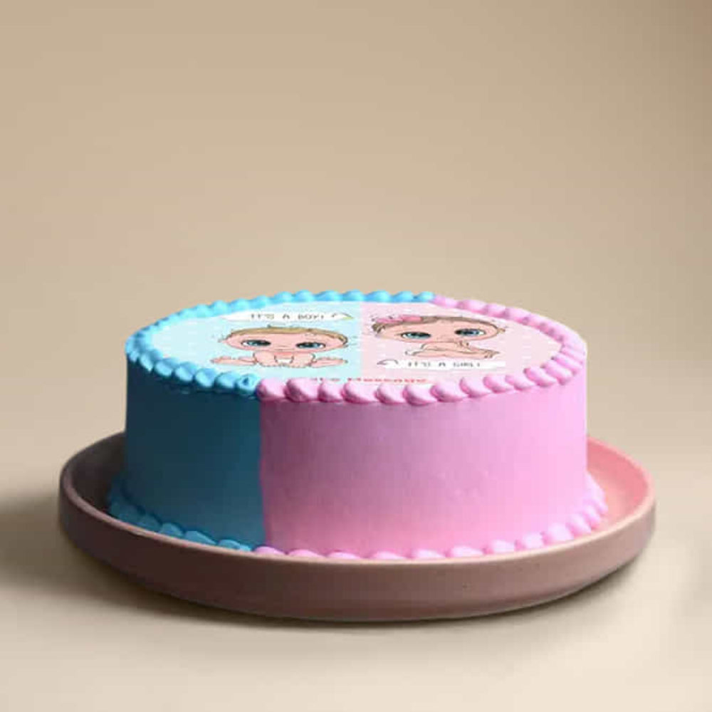 Pink N Blue Baby Shower Cake
