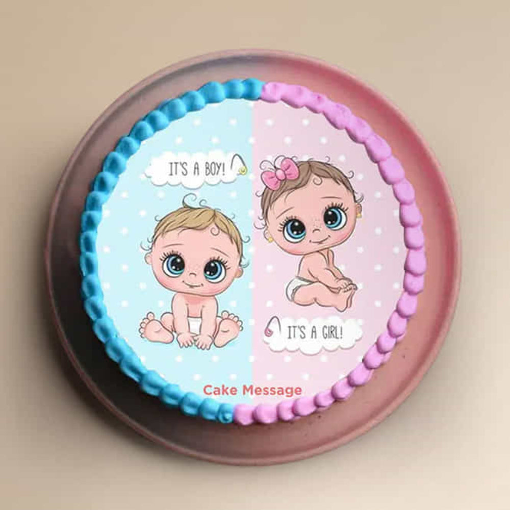 Pink N Blue Baby Shower Cake