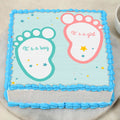 Baby Footprints Photo Cake