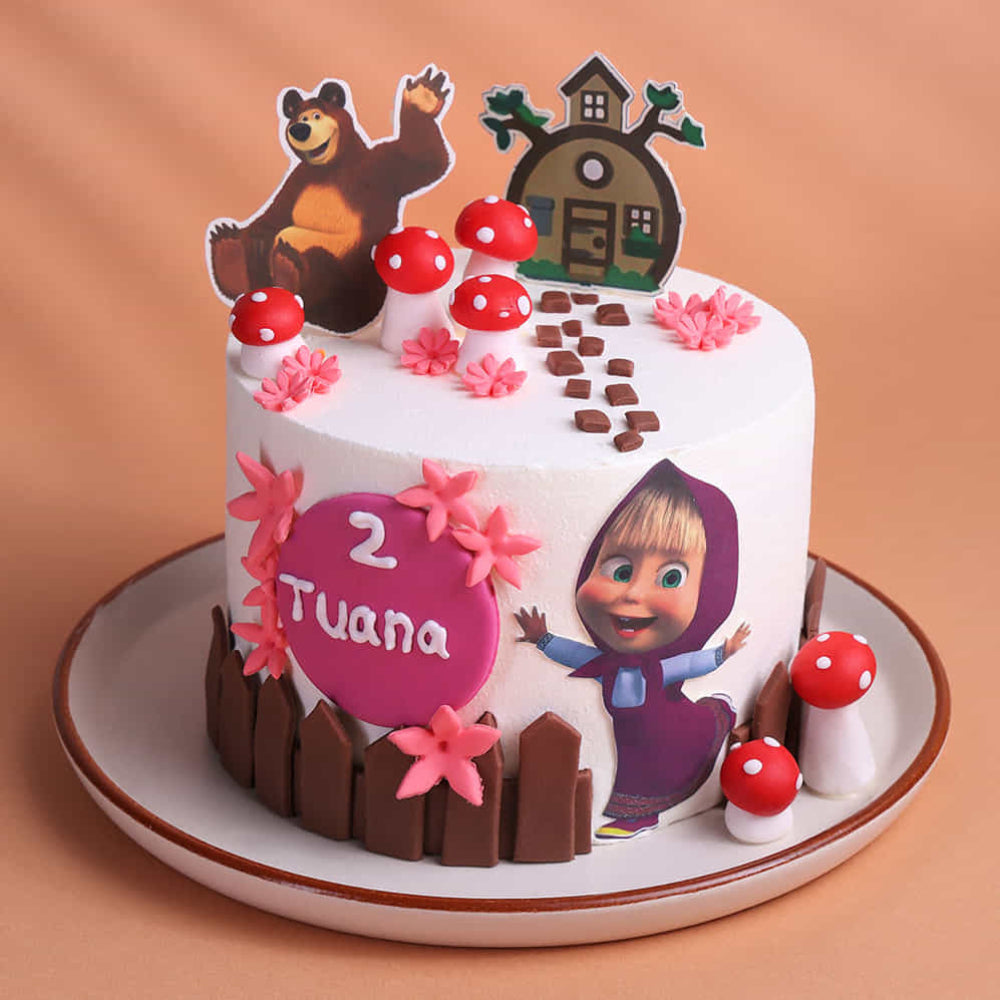 Magical Forest Masha Theme Cake
