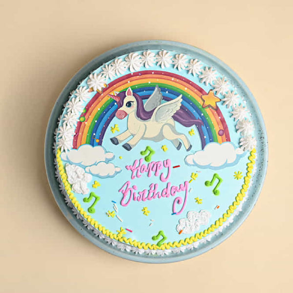 Rainbow Unicorn Theme Cake